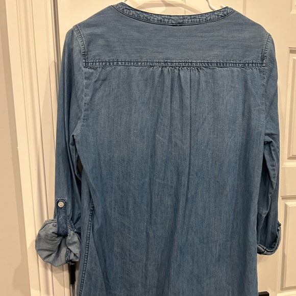 Express Denim Dress with Roll Tab Sleeves Size Medium - Picture 5 of 5